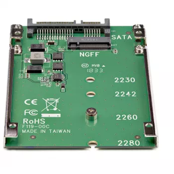 StarTech.com M.2 SATA SSD 2,5 tuuman SATA-adapteriin - M.2 NGFF SATA-muuntimeen - 7mm - Open-Frame-teline - M2-kiintolevyadapteri
