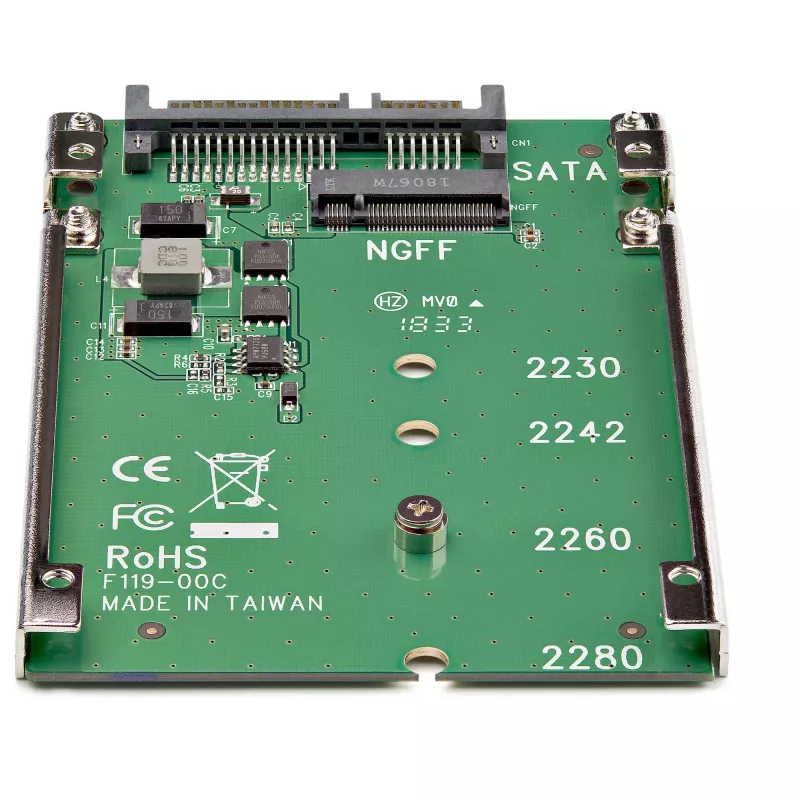 StarTech.com M.2 SATA SSD 2,5 tuuman SATA-adapteriin - M.2 NGFF SATA-muuntimeen - 7mm - Open-Frame-teline - M2-kiintolevyadapteri
