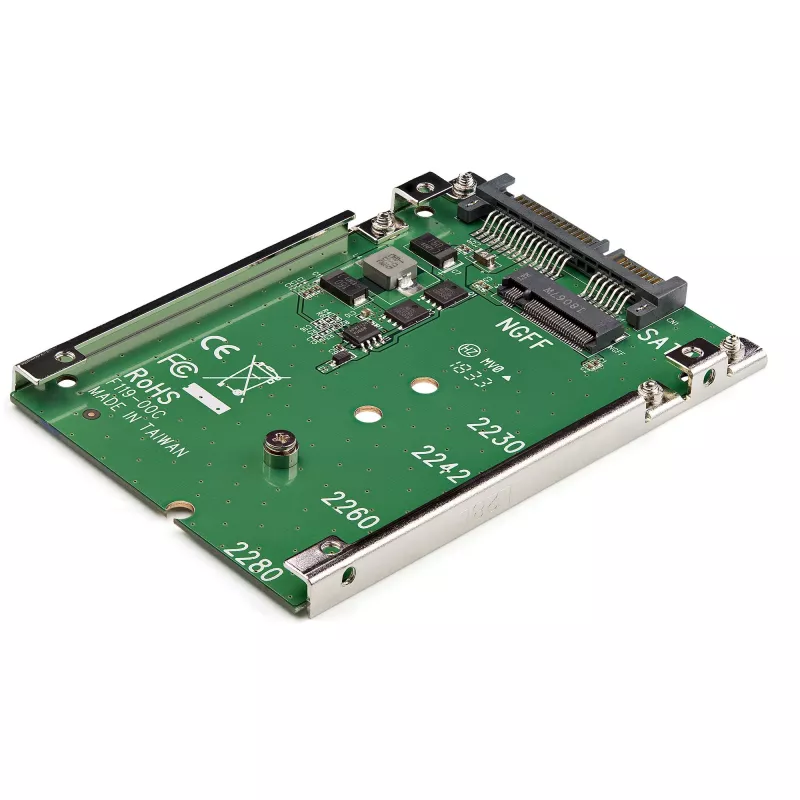 StarTech.com M.2 SATA SSD 2,5 tuuman SATA-adapteriin - M.2 NGFF SATA-muuntimeen - 7mm - Open-Frame-teline - M2-kiintolevyadapteri