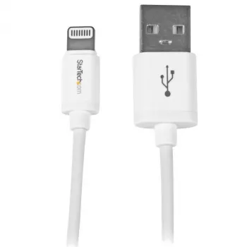 StarTech.com 1 m USB-Lightning-kaapeli – latauskaapeli iPhone/iPad/iPod – Lightning-USB-kaapeli pikalatauksella – Apple MFi -sertifioitu – valkoinen