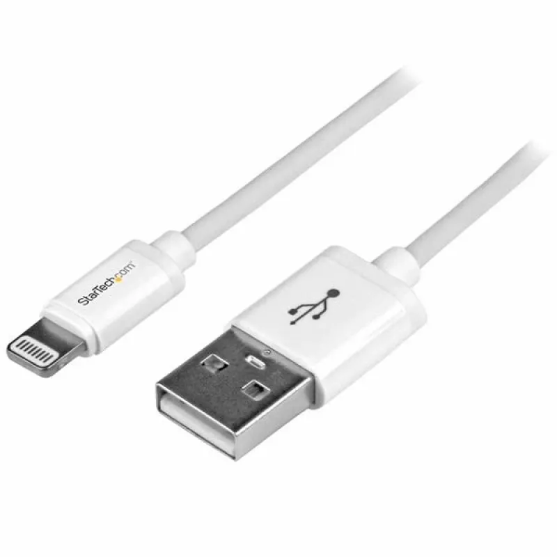 StarTech.com 1 m USB-Lightning-kaapeli – latauskaapeli iPhone/iPad/iPod – Lightning-USB-kaapeli pikalatauksella – Apple MFi -sertifioitu – valkoinen
