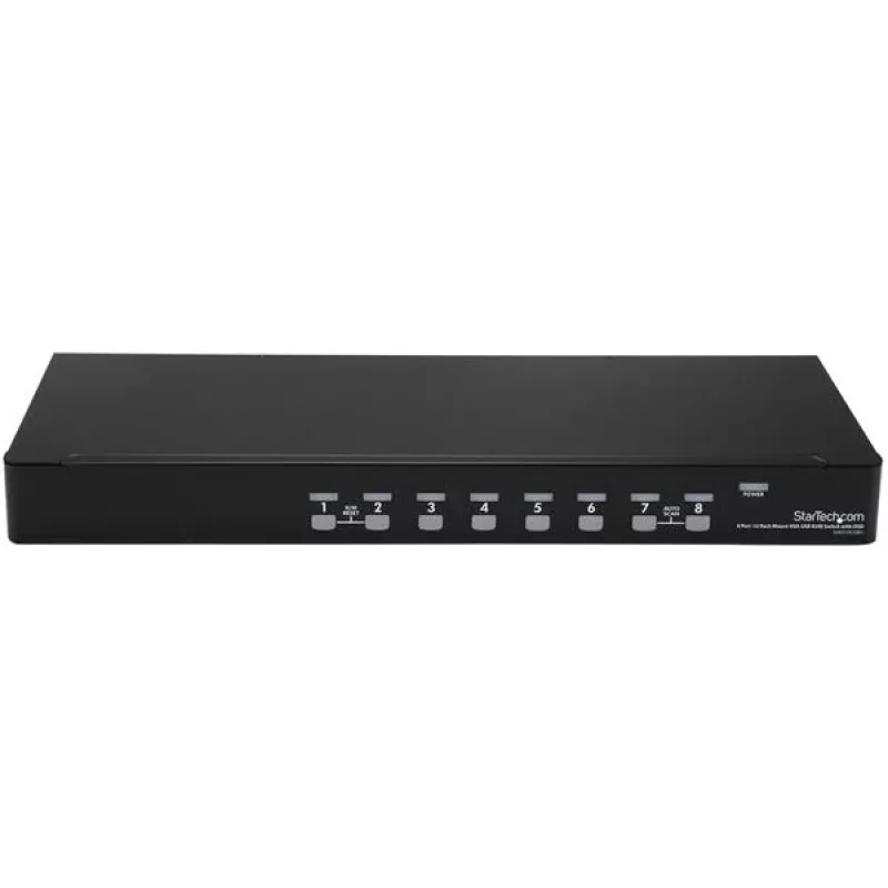 StarTech.com 8-porttinen 1HE räkkikiinnitteinen USB KVM -kytkinsarja OSD:llä ja kaapeleilla