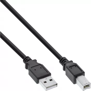 USB 2.0 -kaapeli Type-A uros / B uros musta 0,5 m InLine 34550X