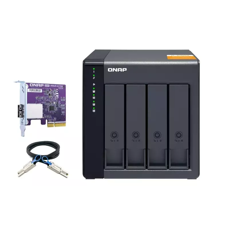 QNAP suorituskykyinen pöytämallinen SATA 6Gbps JBOD-tallennuskotelo | TL-D400S | musta