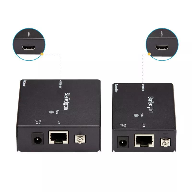 StarTech.com HDMI CAT5e - HDBaseT-jatko – virransyöttö kaapelin kautta – Ultra HD 4K – TAA