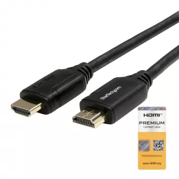 StarTech.com HDMM50CMP Premium High Speed HDMI 2.0 -kaapeli Ethernet-tuella, 4K 60 Hz, HDR, HDMI (uros) – HDMI (uros), 0,5 m, musta