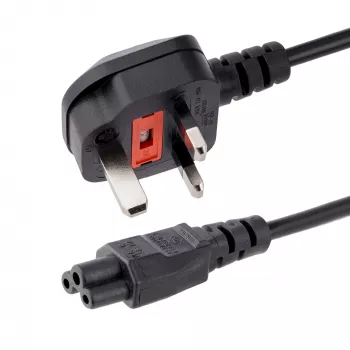 StarTech.com 3ft (1 m) UK kannettavan virtajohto, BS 1363 - C5 (apilanlehti), 2,5A 250V, 18AWG, UK kannettavan varajohto, tulostimen virtajohto, kannettavan latausjohto, kannettavan virtalähdejohto