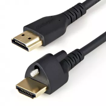 StarTech.com 6ft (2 m) HDMI-kaapeli varmistusruuvilla – 4K 60Hz HDR – High-Speed HDMI 2.0 -näyttökaapeli varmistusruuviliitännällä turvalliseen liitäntään – HDMI-kaapeli Ethernetillä – M/M