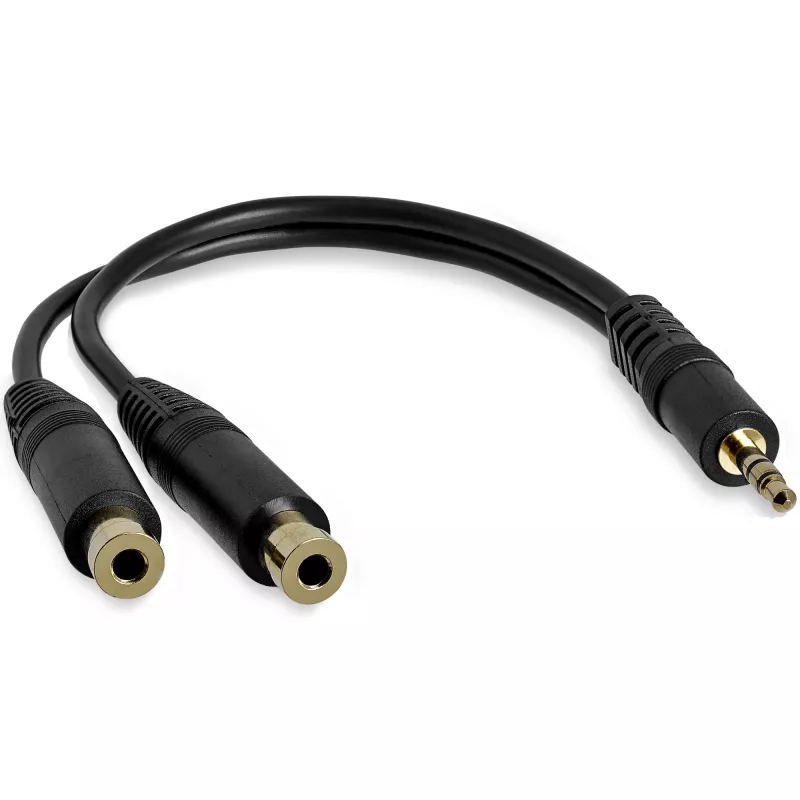 StarTech.com 15 cm stereo-haaroituskaapeli – 3,5 mm pistoke 2x 3,5 mm liitäntä