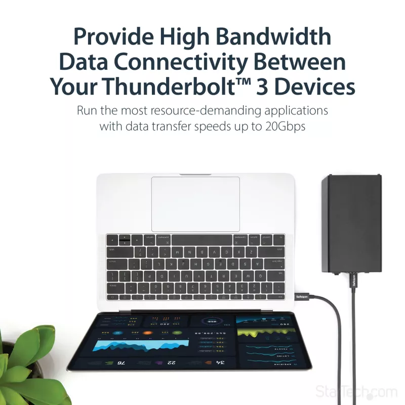 StarTech.com 1m Thunderbolt 3 (20Gbps) USB-C-kaapeli – Thunderbolt, USB ja DisplayPort yhteensopiva