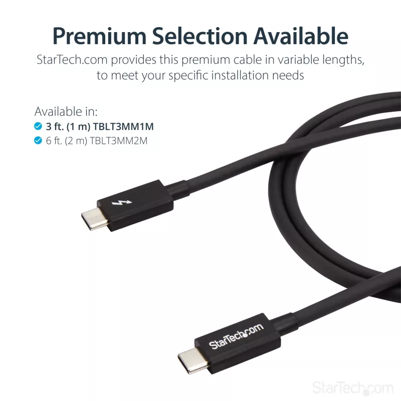 StarTech.com 1m Thunderbolt 3 (20Gbps) USB-C-kaapeli – Thunderbolt, USB ja DisplayPort yhteensopiva