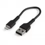 StarTech.com 15 cm kestävä musta USB-A-Lightning-kaapeli – vahva aramidikuituinen USB Type-A-Lightning-lataus-/synkronointikaapeli – Apple MFi -sertifioitu iPad/iPhone 12