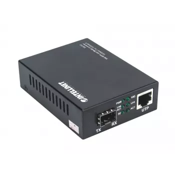 Intellinet 10GBase-T - 10GBase-R -mediakonvertteri, 1 x 10 GB SFP+ -paikka, 1 x 10GB RJ45 -portti