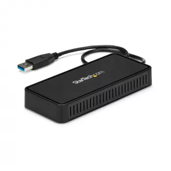 StarTech.com USB 3.0 Mini-Dock – kahden näytön USB-A-telakointiasema DisplayPort 4K 60Hz -videolla ja Gigabit Ethernetillä – 30 cm kaapeli – kannettava USB 3.1 Gen 1 Type-A -kannettavasovitin