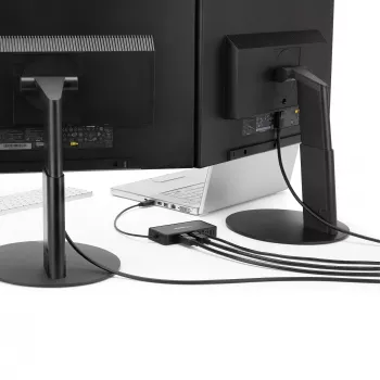 StarTech.com USB 3.0 Mini-Dock – kahden näytön USB-A-telakointiasema DisplayPort 4K 60Hz -videolla ja Gigabit Ethernetillä – 30 cm kaapeli – kannettava USB 3.1 Gen 1 Type-A -kannettavasovitin