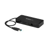 StarTech.com USB 3.0 Mini-Dock – kahden näytön USB-A-telakointiasema DisplayPort 4K 60Hz -videolla ja Gigabit Ethernetillä – 30 cm kaapeli – kannettava USB 3.1 Gen 1 Type-A -kannettavasovitin