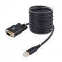 StarTech.com 3 m USB - sarja-sovitinkaapeli, COM-säilytys, vaihdettavat ruuvit/mutterit, USB-A - DB9 RS232, FTDI IC, ESD-suoja, Windows/macOS/Linux