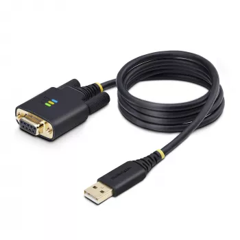 StarTech.com 1 m USB - nollamodeemi sarjasovitinkaapeli, vaihdettavat DB9-ruuvit/mutterit, COM Retention, USB-A - RS232, FTDI, Level-4 ESD-suoja, Windows/macOS/ChromeOS/Linux – kestävä TPE-rakenne