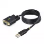 StarTech.com 1 m USB - nollamodeemi sarjasovitinkaapeli, vaihdettavat DB9-ruuvit/mutterit, COM Retention, USB-A - RS232, FTDI, Level-4 ESD-suoja, Windows/macOS/ChromeOS/Linux – kestävä TPE-rakenne