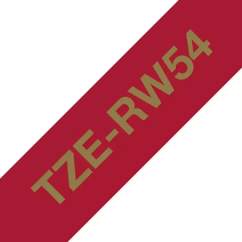 Brother TZE-RW54 tarranauha kulta punaisella