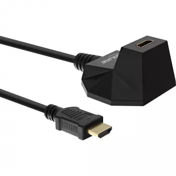 InLine HDMI-asema, HS-HDMI-kaapeli Ethernetillä, uros/naaras, musta, kullatut koskettimet, 3 m