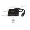 StarTech.com USB 3.0 - Dual HDMI -sovitin, USB-2x HDMI -näyttökonvertteri Windowsille (ei tue macOS/ChromeOS/Linux) - TAA