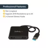 StarTech.com USB 3.0 - Dual HDMI -sovitin, USB-2x HDMI -näyttökonvertteri Windowsille (ei tue macOS/ChromeOS/Linux) - TAA
