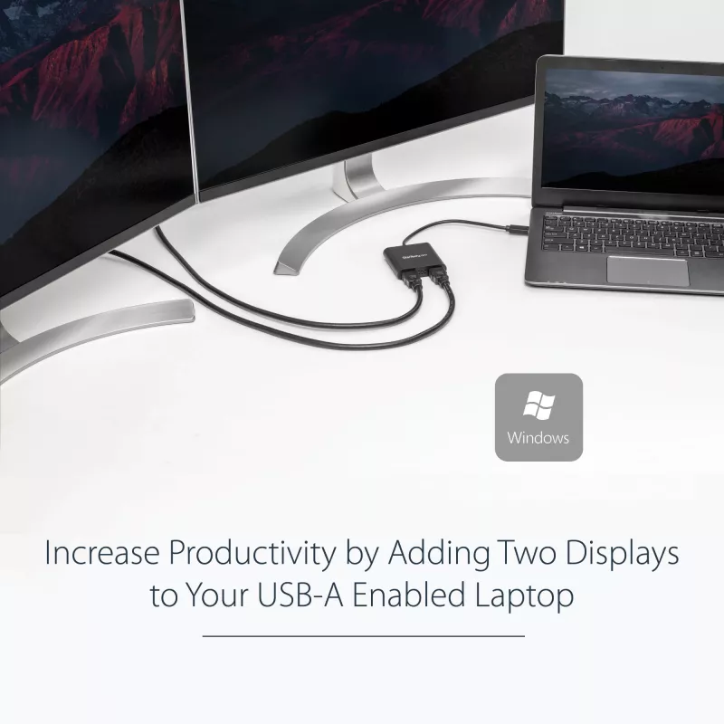 StarTech.com USB 3.0 - Dual HDMI -sovitin, USB-2x HDMI -näyttökonvertteri Windowsille (ei tue macOS/ChromeOS/Linux) - TAA