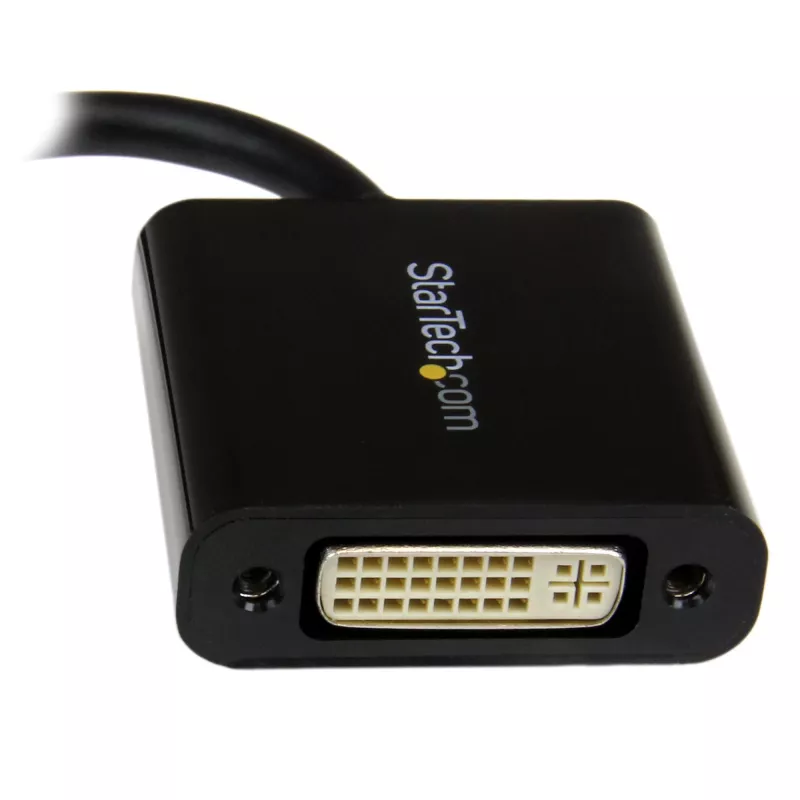StarTech.com MDP2DVI3 Mini DisplayPort–DVI-sovitin, 1920x1200 (WUXGA), passiivinen, Thunderbolt-yhteensopiva, 17 cm, musta