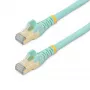 StarTech.com 0,50m CAT6a Ethernet-kaapeli – 10 Gigabit suojattu ilman lukituskielekettä RJ45 100W PoE -verkkokaapeli – 10GbE STP-verkkokaapeli vedonpoistolla – aqua yksittäin testattu/kaapelointi UL-sertifioitu/TIA