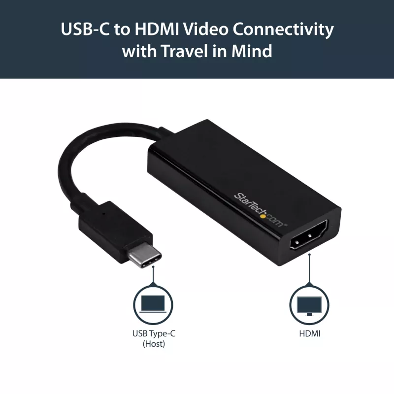 StarTech.com USB-C - HDMI -sovitin – 4K 60 Hz, USB Type-C, HDMI-lähtö, 3840 x 2160 pikseliä