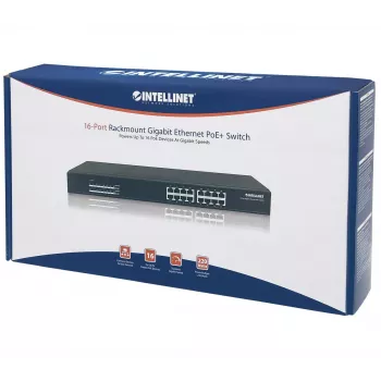 Hallitsematon kytkin Intellinet 16-porttinen gigabit-Ethernet PoE+