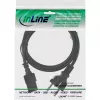 InLine virtajohto, CEE 7/7 suora / 3-napainen IEC C13 -pistoke, musta, 1,5 m