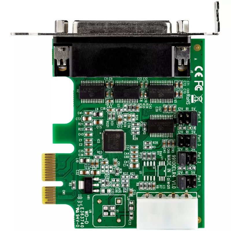 StarTech.com 4-porttinen PCI Express RS232 sarja-adapterikortti – PCIe RS232 sarja-host-ohjainkortti – PCIe sarja DB9 – 16950 UART – Low Profile -laajennuskortti – Windows/Linux – TAA