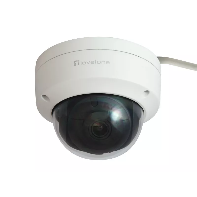 LevelOne GEMINI kiinteä dome IP-verkkokamera, 4 megapikseliä, H.265, 802.3af PoE, IR-LEDit, sisä-/ulkokäyttöön