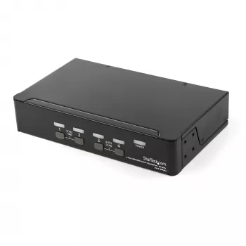 StarTech.com 4-porttinen DisplayPort-KVM-kytkin – 4K 60 Hz – yksi näyttö – kaksiporttinen UHD DP 1.2 USB-KVM-kytkin sisäänrakennetulla USB 2.0 -keskittimellä ja äänellä – Dell, HP, Apple, Lenovo – TAA-yhteensopiva