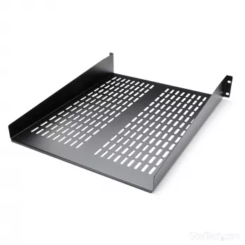 StarTech.com CABSHELF22V 2U tuuletettu kiinteä hylly palvelinkaappiin, 19″, 22″ (55,9 cm) syvä, enintään 22 kg, teräs, musta