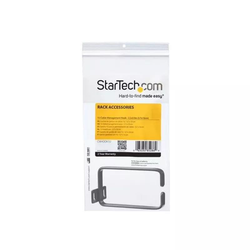 StarTech.com 1U pystysuora palvelinräkin kaapelinhallinta D-rengaskoukku - 5,7 x 10 cm (2,2 x 3,9