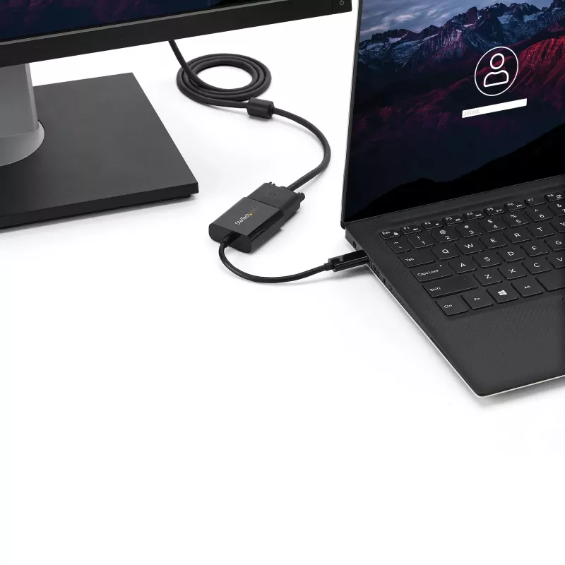 StarTech.com USB-C – VGA-sovitin - musta - 1080p - videosovitin MacBook Prolle - USB C – VGA-näyttösovitin - päivitetty versio on CDP2VGAEC