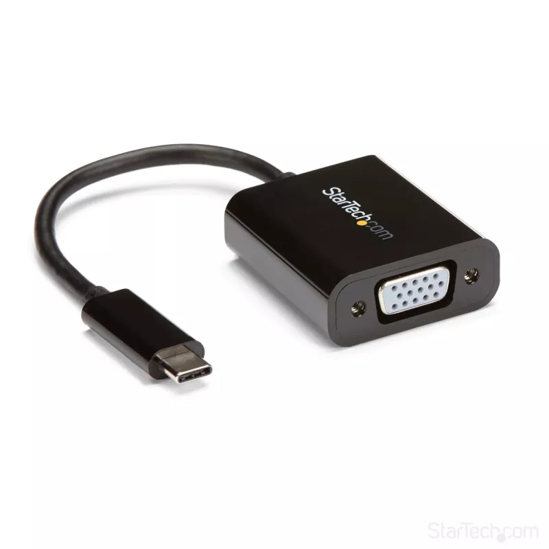 StarTech.com USB-C – VGA-sovitin - musta - 1080p - videosovitin MacBook Prolle - USB C – VGA-näyttösovitin - päivitetty versio on CDP2VGAEC