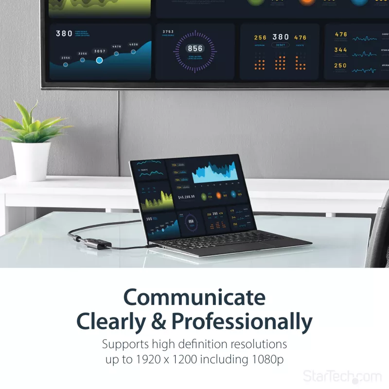 StarTech.com USB-C – VGA-sovitin - musta - 1080p - videosovitin MacBook Prolle - USB C – VGA-näyttösovitin - päivitetty versio on CDP2VGAEC