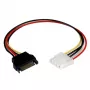 StarTech.com 30,5 cm SATA-LP4-virtakaapeliadapteri - B/M, SATA 15-napainen, Molex (4-napainen), 0,3048 m, uros, naaras, suora