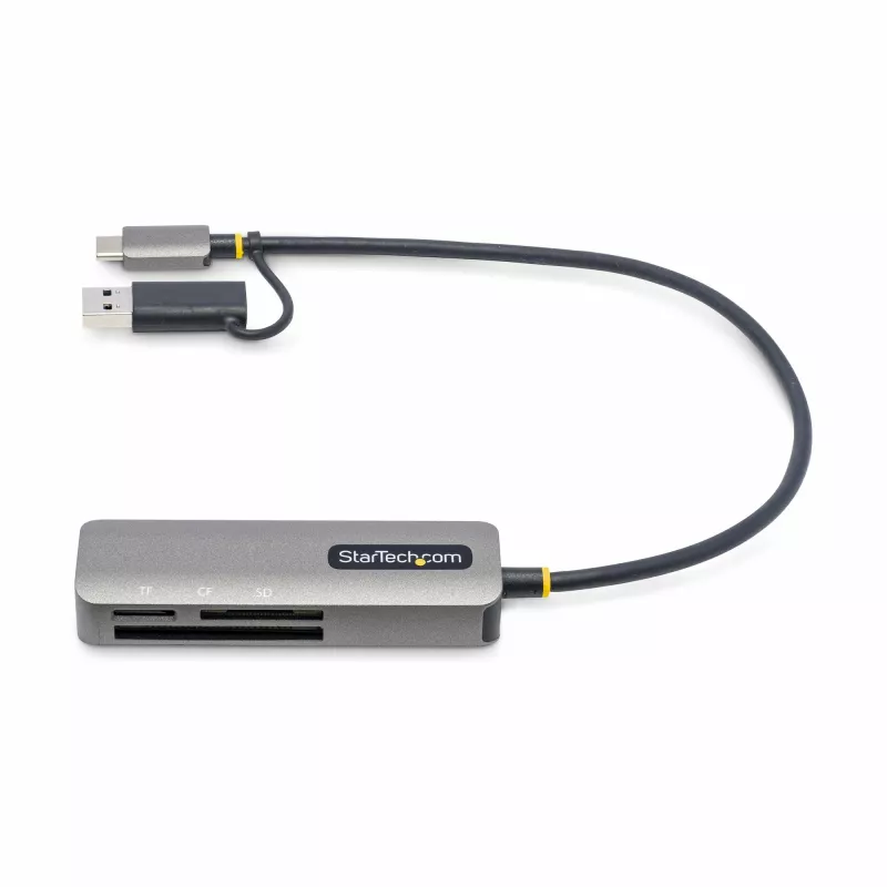 StarTech.com FCREADMICRO3V2 USB 3.0 -monikorttilukija, SD/microSD/CompactFlash, USB-C ja USB-A-sovitin, 5 Gbps
