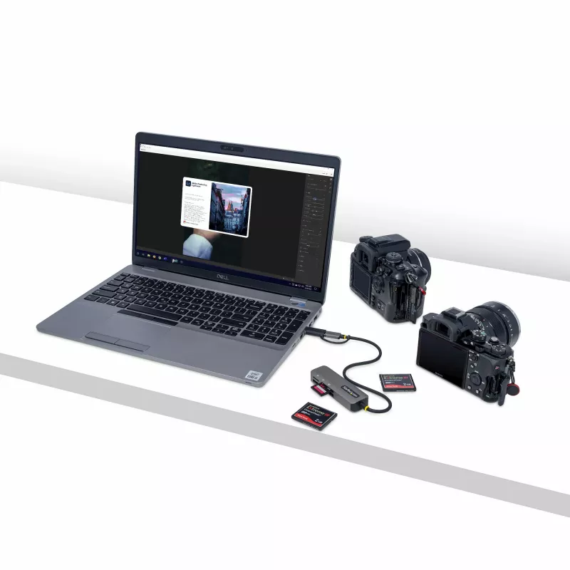 StarTech.com FCREADMICRO3V2 USB 3.0 -monikorttilukija, SD/microSD/CompactFlash, USB-C ja USB-A-sovitin, 5 Gbps