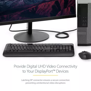 StarTech.com 50cm DisplayPort 1.2 -kaapeli – 4K x 2K Ultra HD VESA-sertifioitu DisplayPort-kaapeli – lyhyt DP-DP-kaapeli näytölle – ohut DP-video-/näyttökaapeli – lukittuvat DP-liittimet