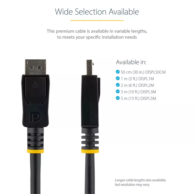 StarTech.com 2m DisplayPort 1.2 -kaapeli – 4K x 2K Ultra HD VESA-sertifioitu DisplayPort-kaapeli – DP-DP-kaapeli näytölle – DP-video-/näyttökaapeli – lukittuvat DP-liittimet
