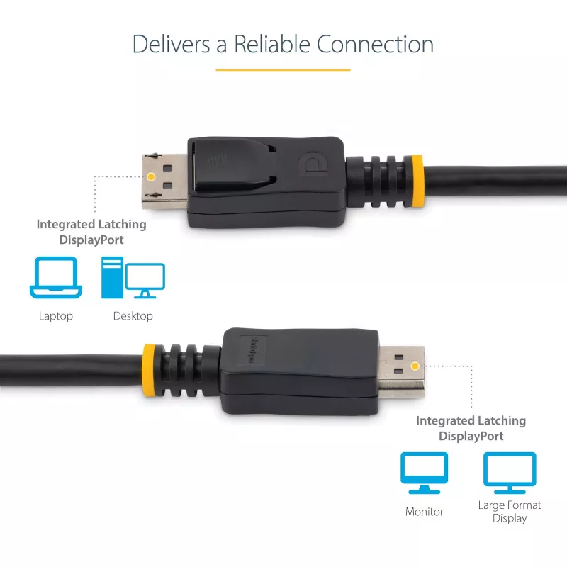 StarTech.com 2m DisplayPort 1.2 -kaapeli – 4K x 2K Ultra HD VESA-sertifioitu DisplayPort-kaapeli – DP-DP-kaapeli näytölle – DP-video-/näyttökaapeli – lukittuvat DP-liittimet