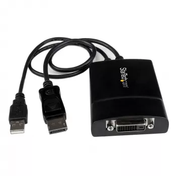 StarTech.com DisplayPort-DVI Dual Link -aktiivisovitin - DisplayPort-DVI-D-sovitin videomuunnin 2560x1600 60Hz - DP 1.2 - DVI-näyttö - USB-virtalähde - lukittuva DP-liitin