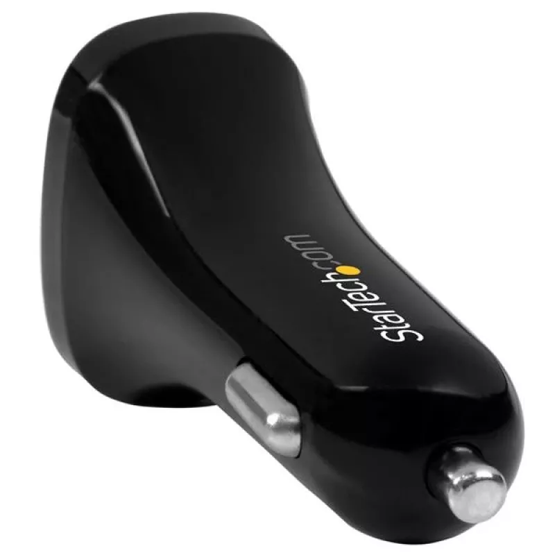StarTech.com kaksiporttinen USB-autolaturi – 24 W/4,8 A – musta, auto, savukkeensytytin, 5 V, musta