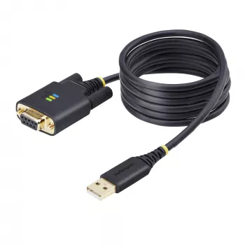 StarTech.com 2 m USB – nollamodeemi-sarja-adapterikaapeli, COM-säilytys, FTDI, USB-A – DB9 RS232, vaihdettavat DB9-ruuvit/mutterit, Windows/macOS/Linux